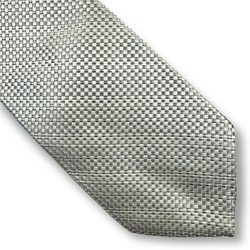 Nicole Miller silver woven silk tie‎